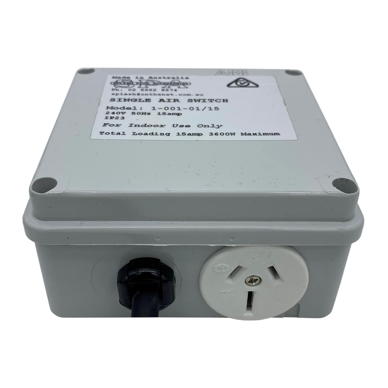 Single Outlet 15amp Air Switch Box - SA-AS01H