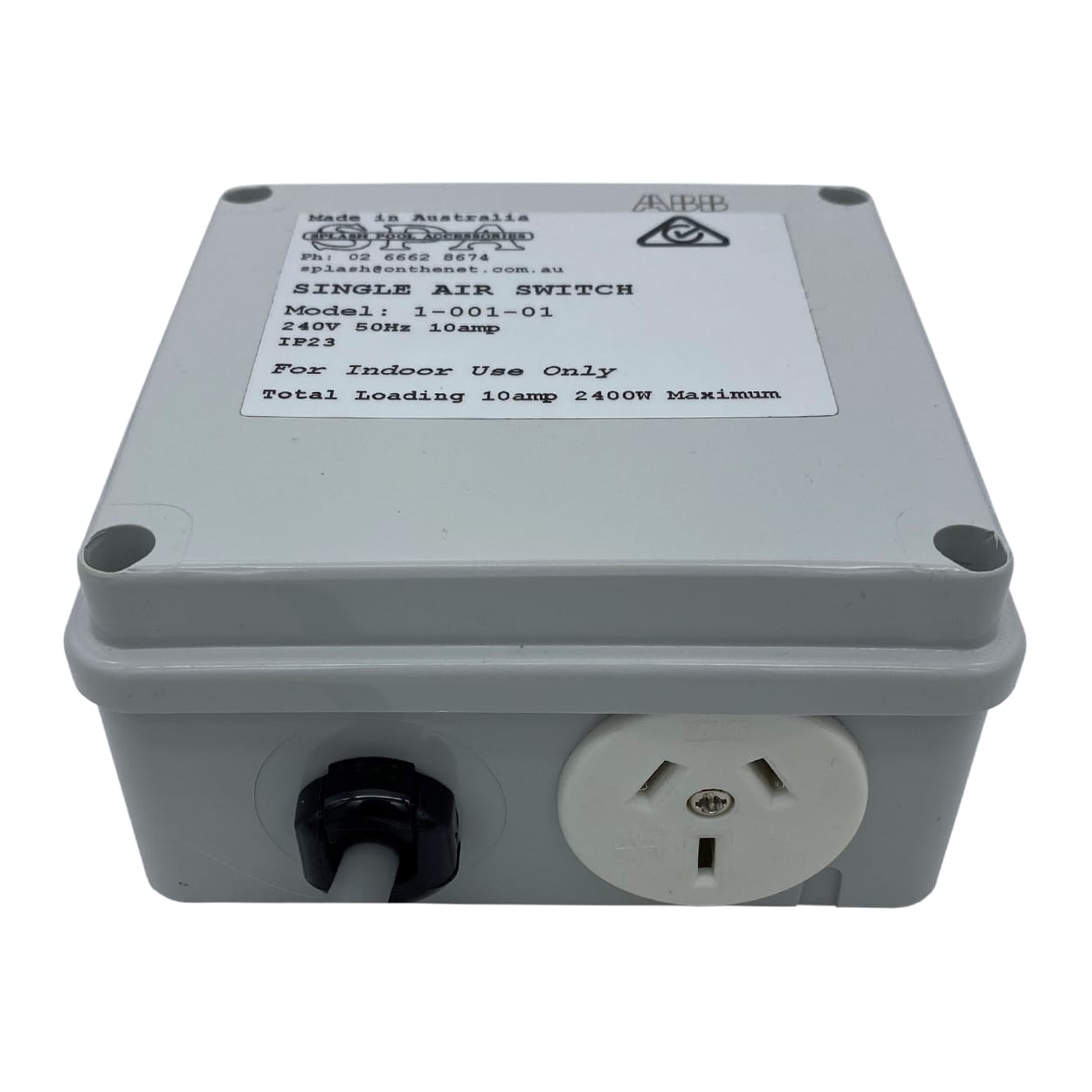 Single Outlet 10amp Air Switch Box - SA-AS01