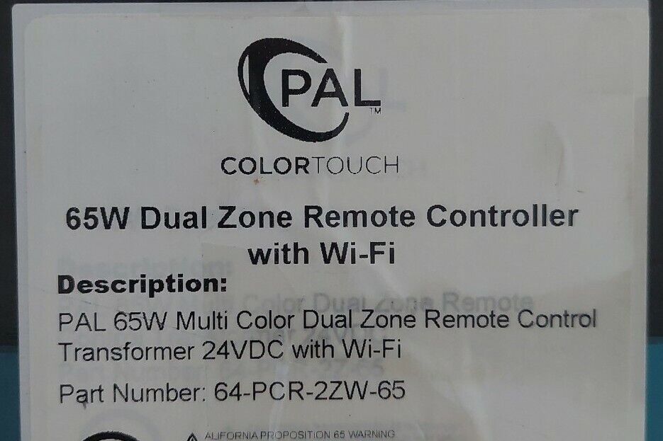 PAL 64-PCR-2ZW-65 Dual Zone Light Controller with WIFI and Handheld Remote