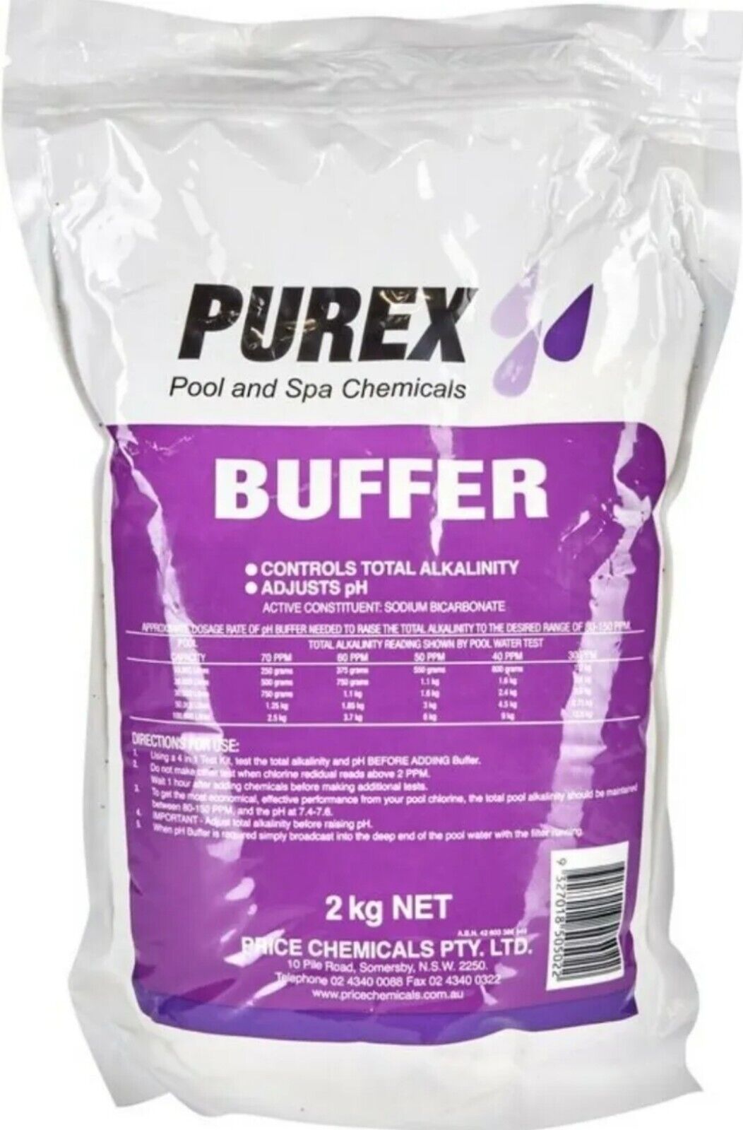 Pool Buffer 2kg Controls Total Alkalinity Pool And Spa Chemical Purex Zodiac